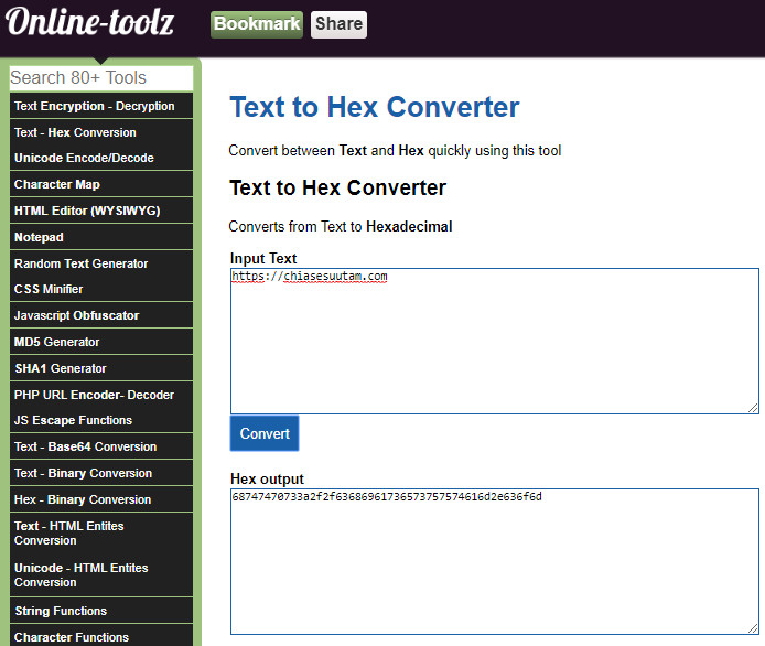 Text to Hex Converter