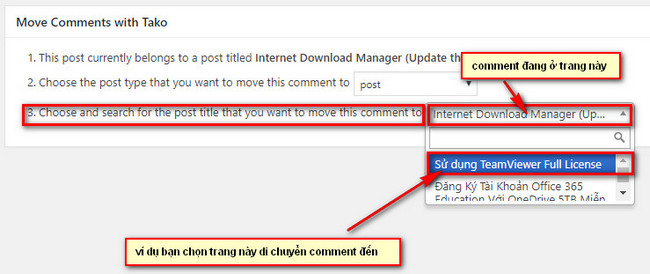 di chuyển comment