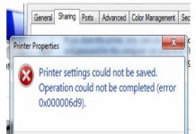Sửa lỗi không chia sẻ được máy in bị lỗi Error 0x000006d9