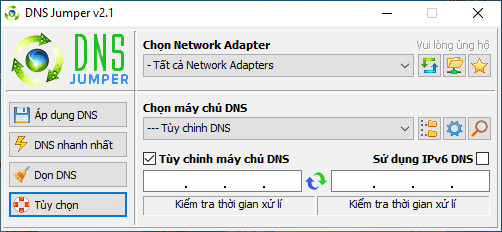 DNS Jumper thay đổi DNS máy tính