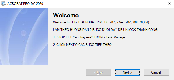 Key and install Adobe Acrobat XI Professional